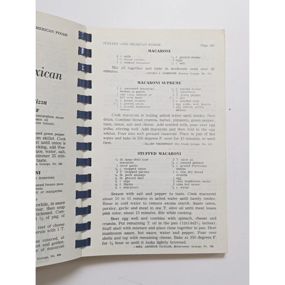 Vintage Our Favorite Grange Recipes 1971 California State Grange Cookbook 315 Pg